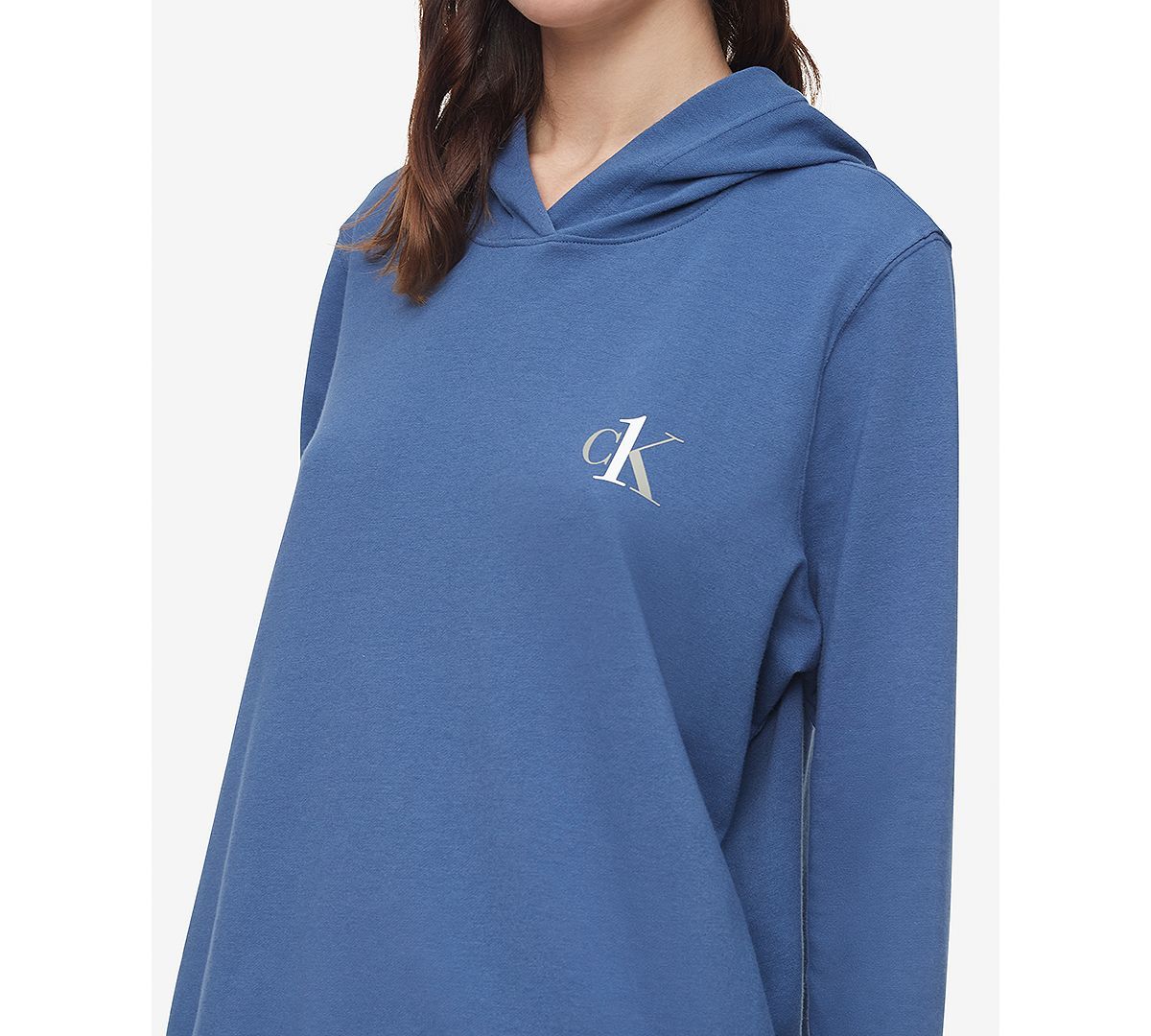 Calvin Klein Ck One Plus French Terry Lounge Hoodie Seashore Blue