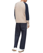 Calvin Klein Colorblocked Cashmere Wool Sweater Roasted Cashew