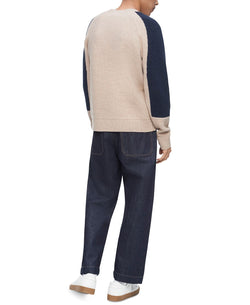 Calvin Klein Colorblocked Cashmere Wool Sweater Roasted Cashew thumbnail 3