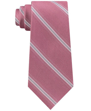 Calvin Klein Creme Stripe Slim Silk Tie Red pinks - 832