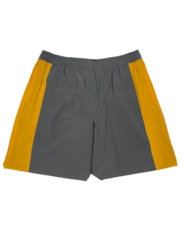 Calvin Klein Gold Hybrid Stretch Volley Color Block 7" Swim Shorts