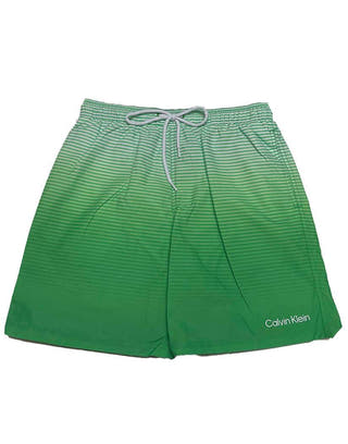 Calvin Klein Green Modern Volley Gradient Stripe 7" Swim Short