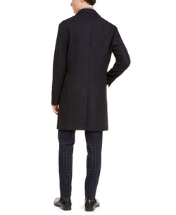 Calvin Klein Malibu Slim-fit Charcoal Plaid Overcoat Charcoal thumbnail 4