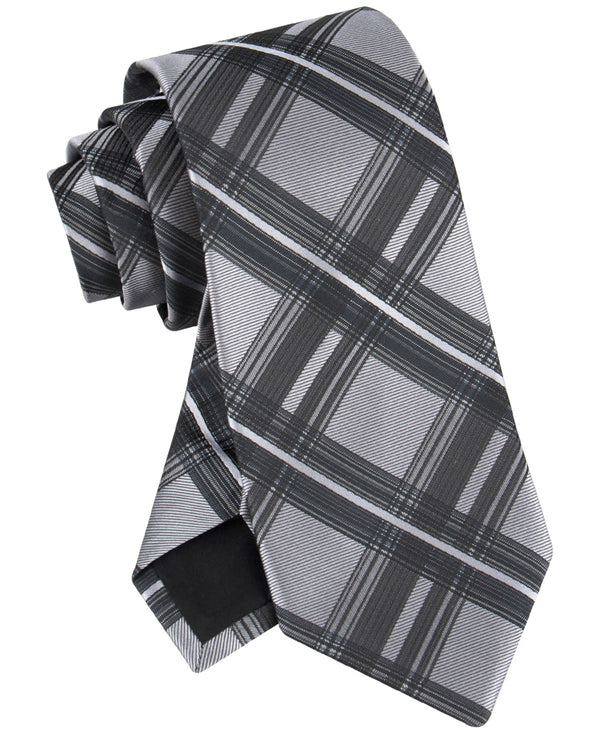 Calvin Klein Necktie Arthur Plaid Tie Grey gray