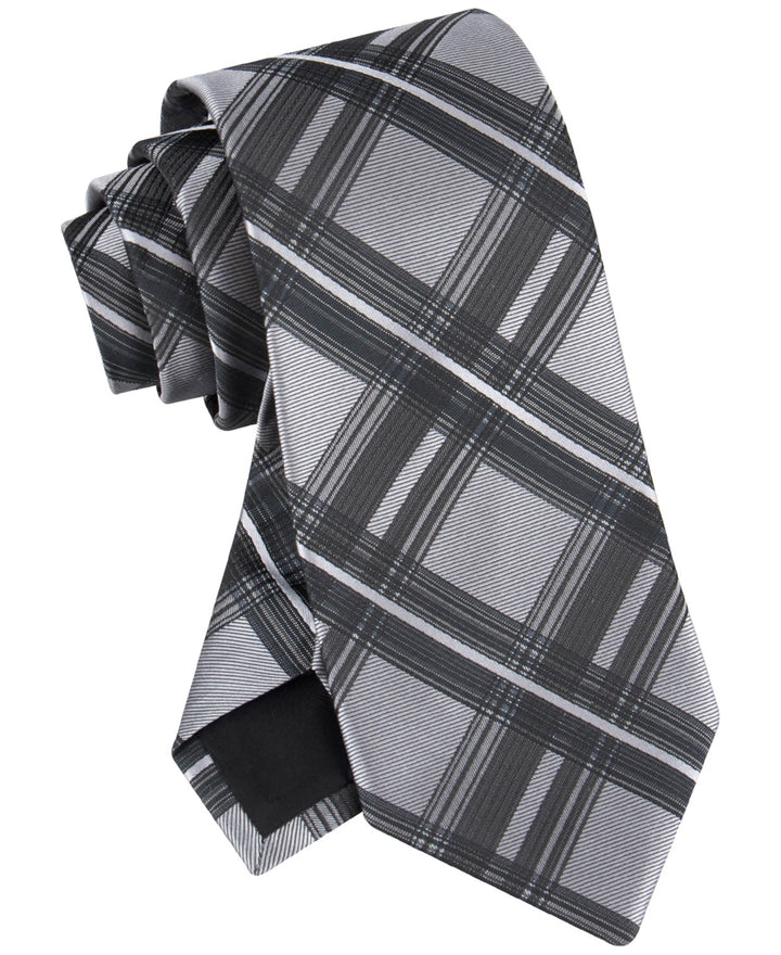 Calvin Klein Necktie Arthur Plaid Tie Grey gray
