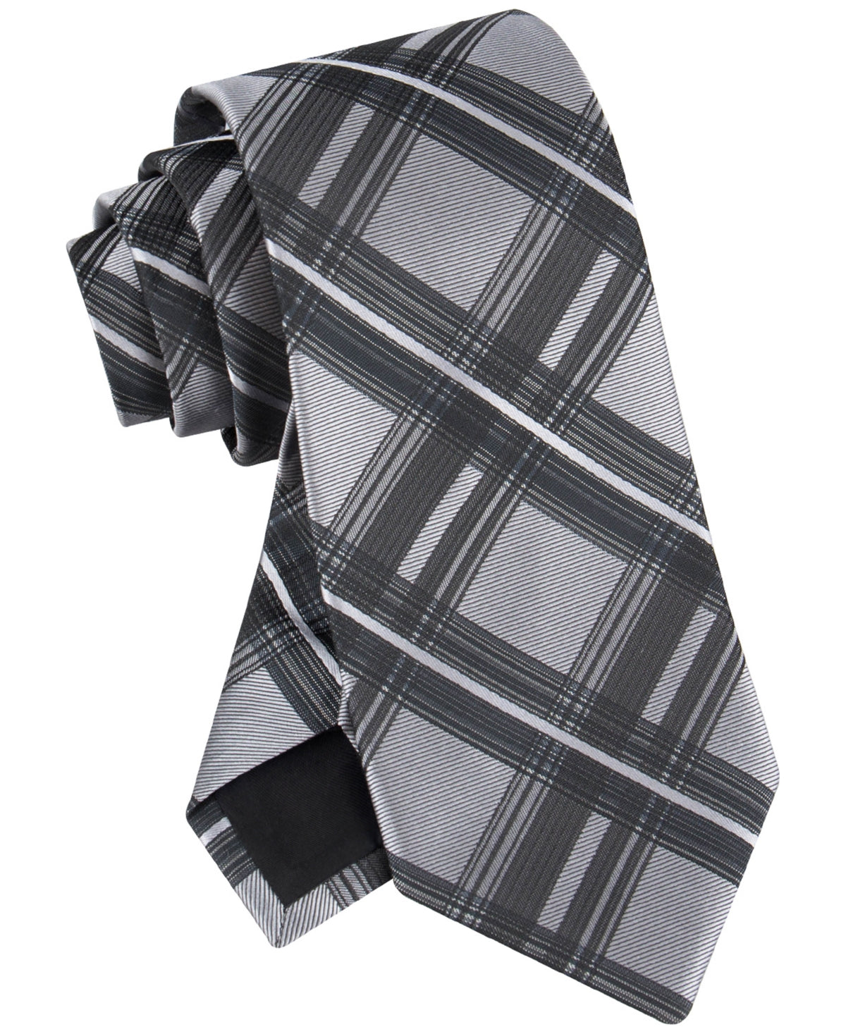 Calvin Klein Necktie Arthur Plaid Tie Grey gray