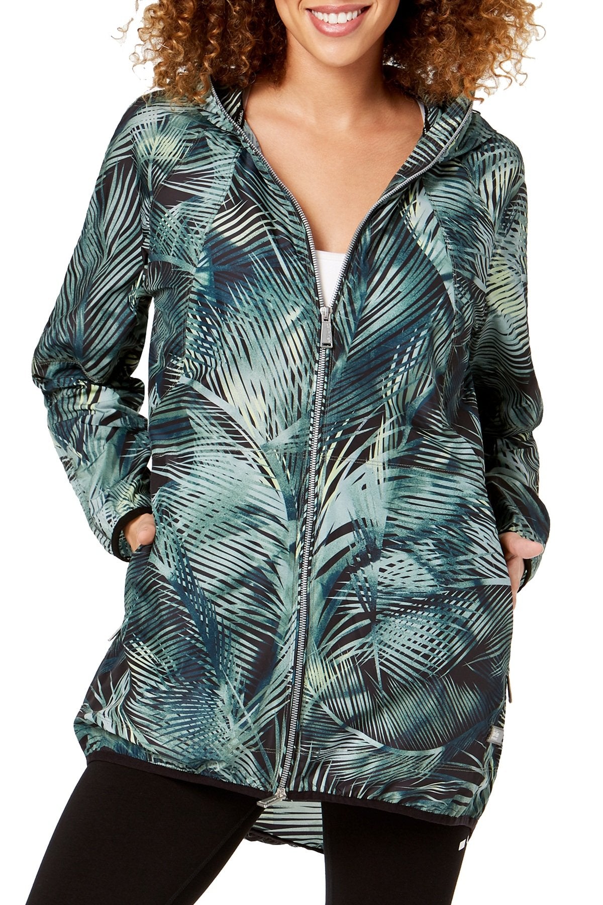 Calvin Klein Performance Laurel Mustique Printed Packable Hooded Jacket