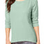 Calvin Klein Performance Silver Jade 3/4-Sleeve Lace-Up Back Top