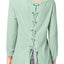 Calvin Klein Performance Silver Jade 3/4-Sleeve Lace-Up Back Top