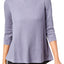 Calvin Klein Performance Steel Blue 3/4-Sleeve Lace-Up Back Top