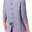 Calvin Klein Performance Steel Blue 3/4-Sleeve Lace-Up Back Top