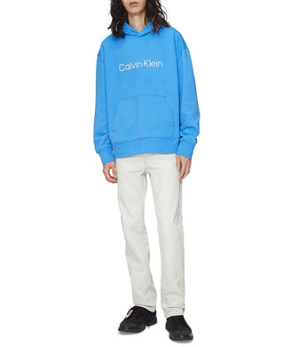 Calvin Klein Relaxed Fit Standard Logo Terry Hoodie Palace Blue