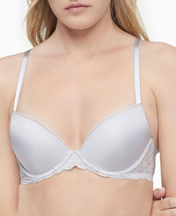 Calvin Klein Seductive Comfort Lace Demi Bra Qf1444 Jet Grey thumbnail 1
