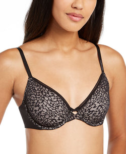 Calvin Klein Seductive Comfort Running Leopard Demi Bra Qf5390 Black thumbnail 1