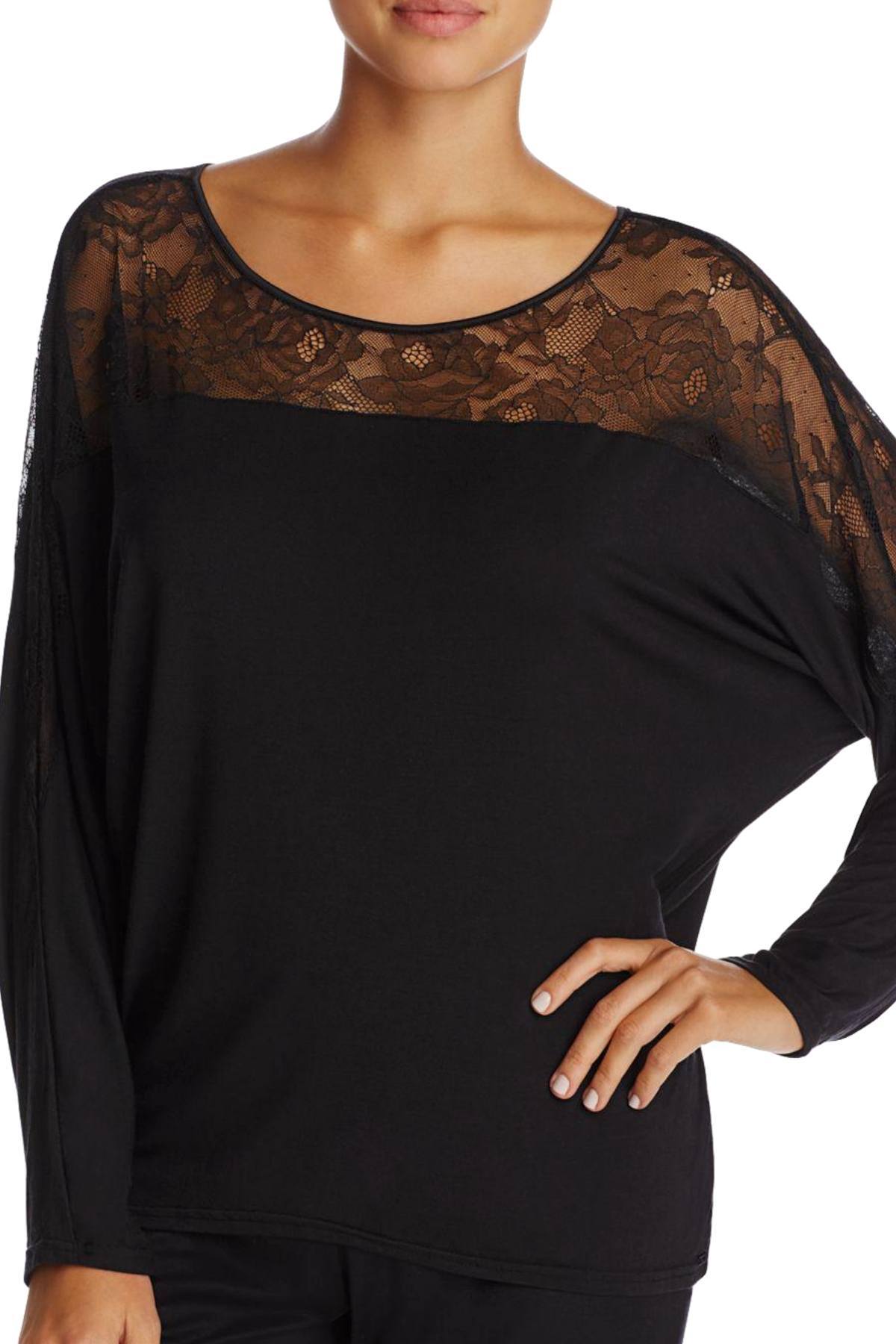 Calvin Klein Sleepwear Black Decadence Wide-Neck Modal Top