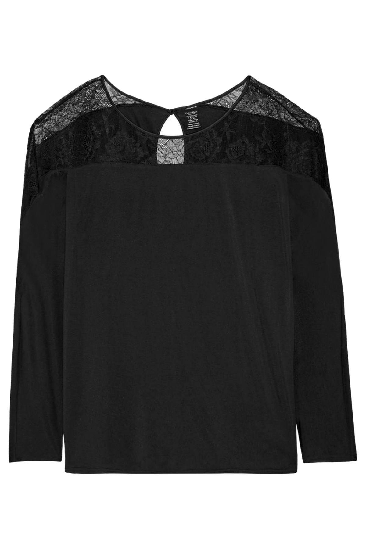 Calvin Klein Sleepwear Black Decadence Wide-Neck Modal Top