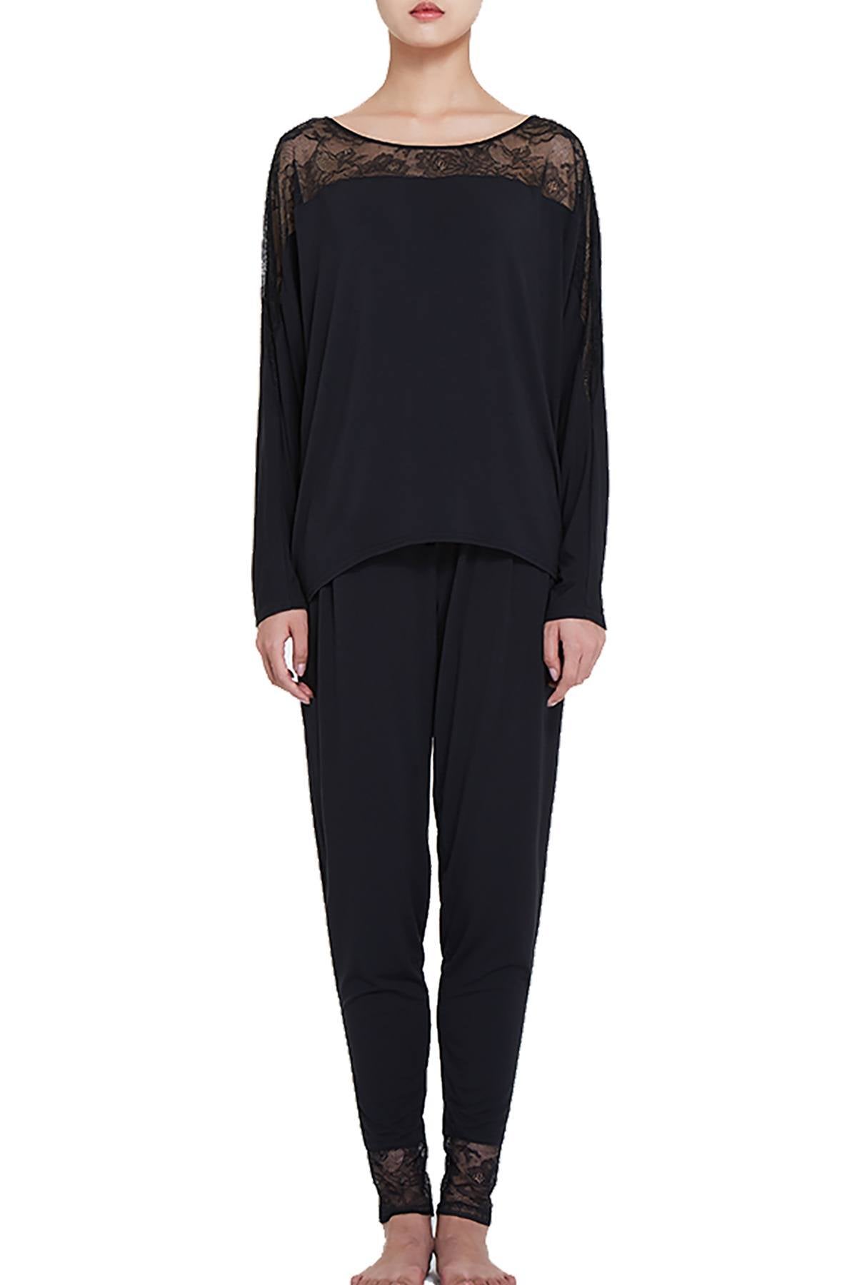 Calvin Klein Sleepwear Black Decadence Wide-Neck Modal Top