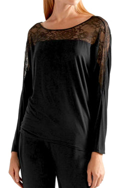 Calvin Klein Sleepwear Black Decadence Wide-Neck Modal Top thumbnail 1