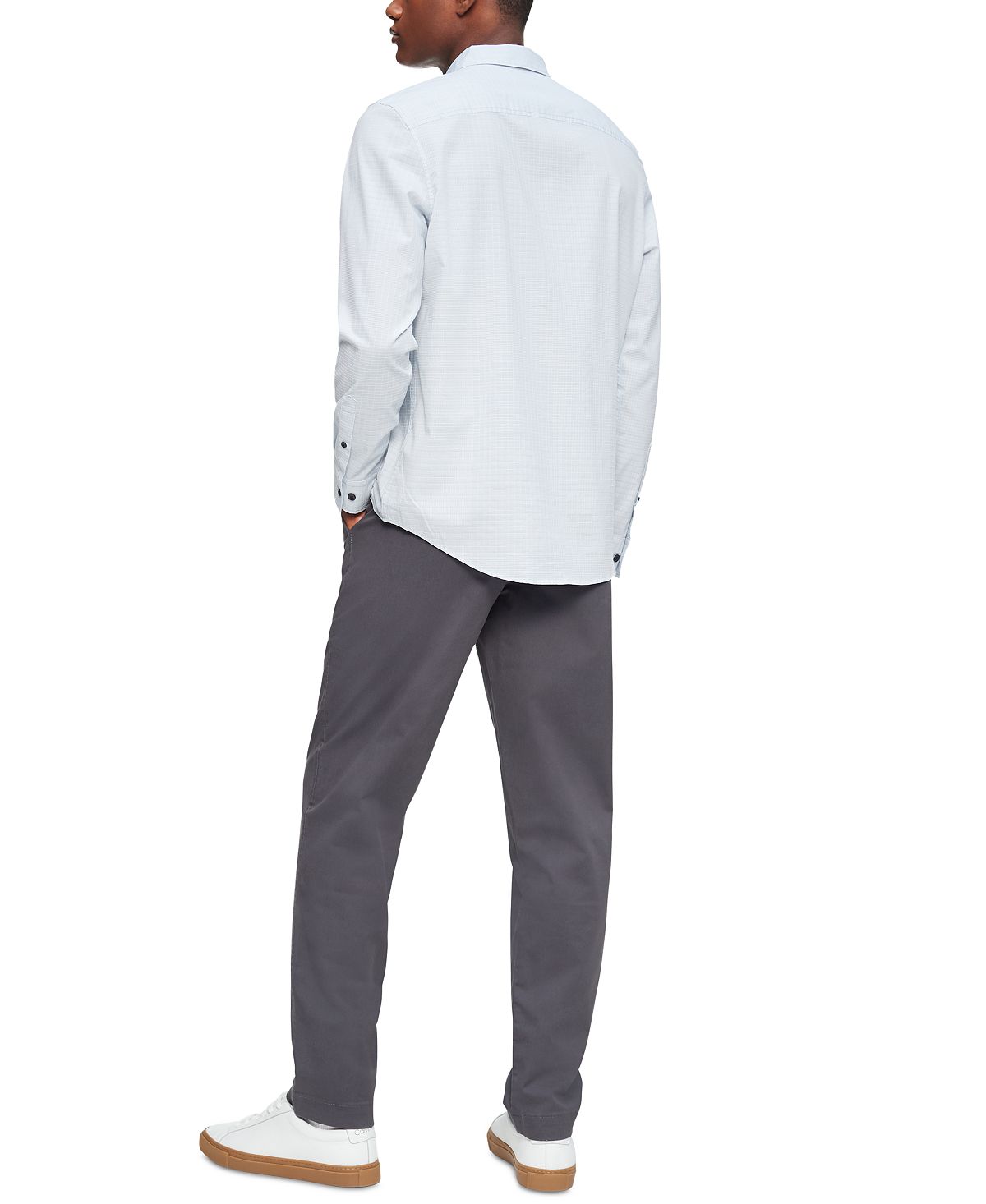 Calvin Klein Straight-fit Stretch Chino Pants Gray Pinstripe