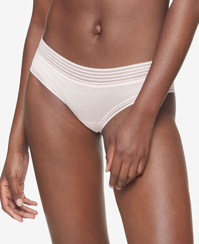 Calvin Klein Striped-waist Hipster Underwear Qd3672 Precious Pink