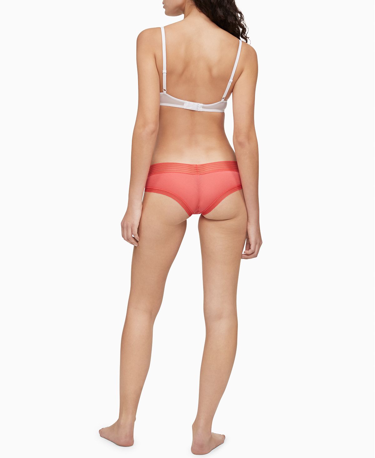 Calvin Klein Striped-waist Hipster Underwear Qd3672 Punch Pink