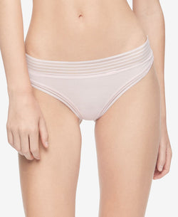 Calvin Klein Striped-waist Thong Underwear Qd3670 Precious Pink thumbnail 1