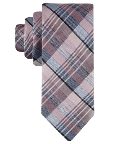 Calvin Klein Tie Necktie One Size Pink Multi Plaid
