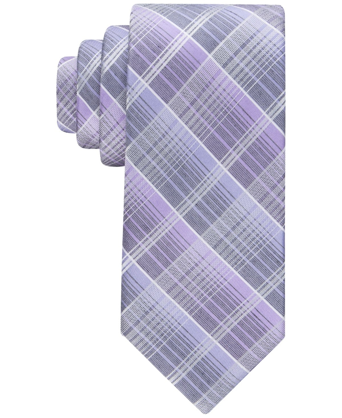 Calvin Klein Tie Necktie One Size Purple Ombre Plaid