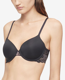 Calvin Klein Wo Perfectly Fit Flex Poppy Lightly Lined Perfect Coverage Bra Qf6625 Black thumbnail 1