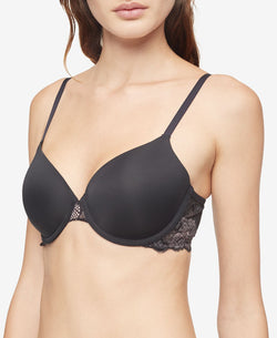 Calvin Klein Wo Perfectly Fit Flex Poppy Lightly Lined Perfect Coverage Bra Qf6625 Black thumbnail 3