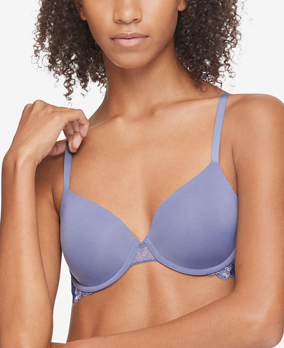 Calvin Klein Wo Perfectly Fit Flex Poppy Lightly Lined Perfect Coverage Bra Qf6625 Bleached Denim