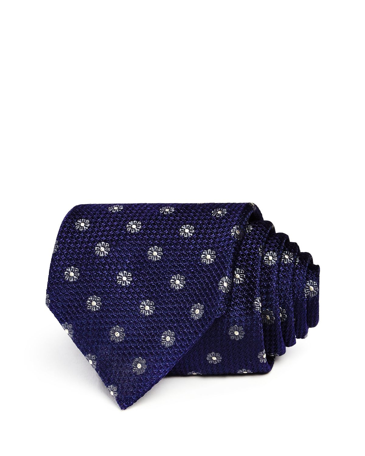 Canali Framed Floral Classic Tie Navy