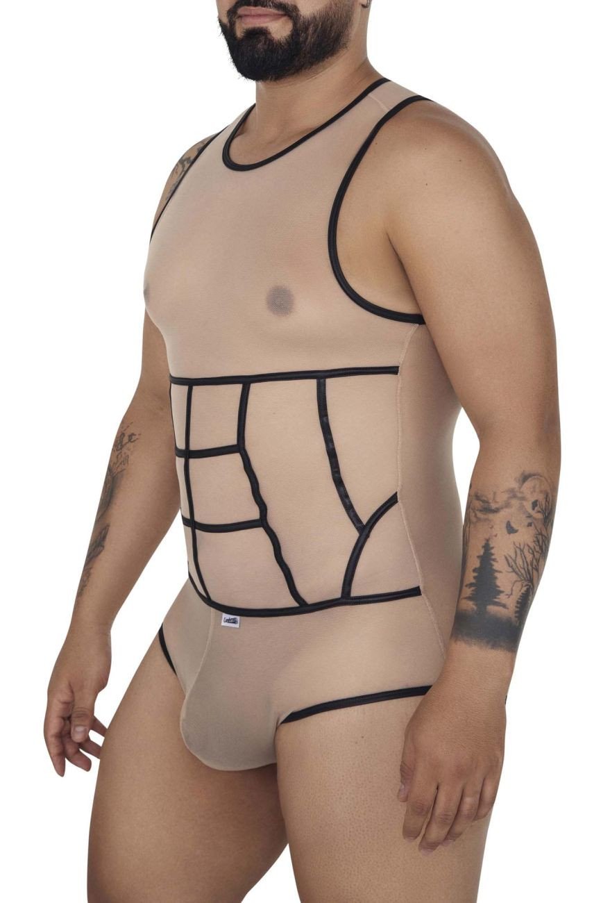 CandyMan Beige 99683 Tulle Bodysuit