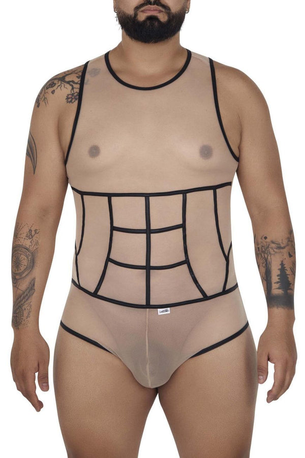 CandyMan Beige Tulle Bodysuit