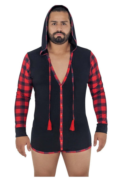 CandyMan Black 99575X Hoodie Bodysuit