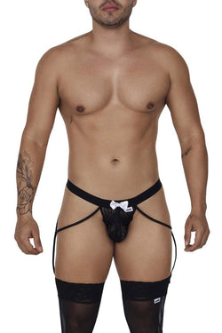 CandyMan Black 99679 Lace Garter Brief thumbnail 1