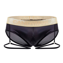 CandyMan Black 99722 Garter Mesh Brief thumbnail 4