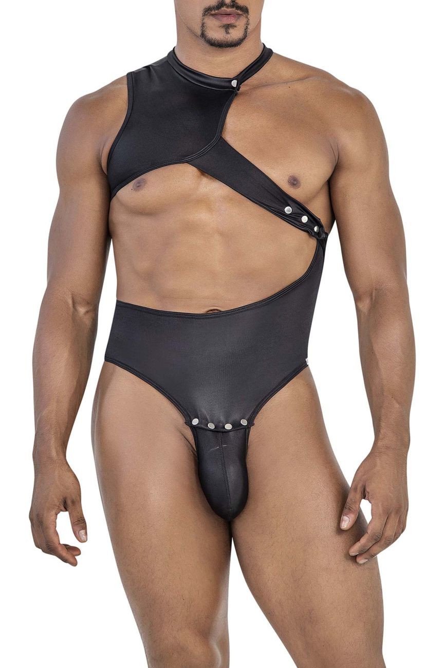 CandyMan Black 99783 One Shoulder Bodysuit
