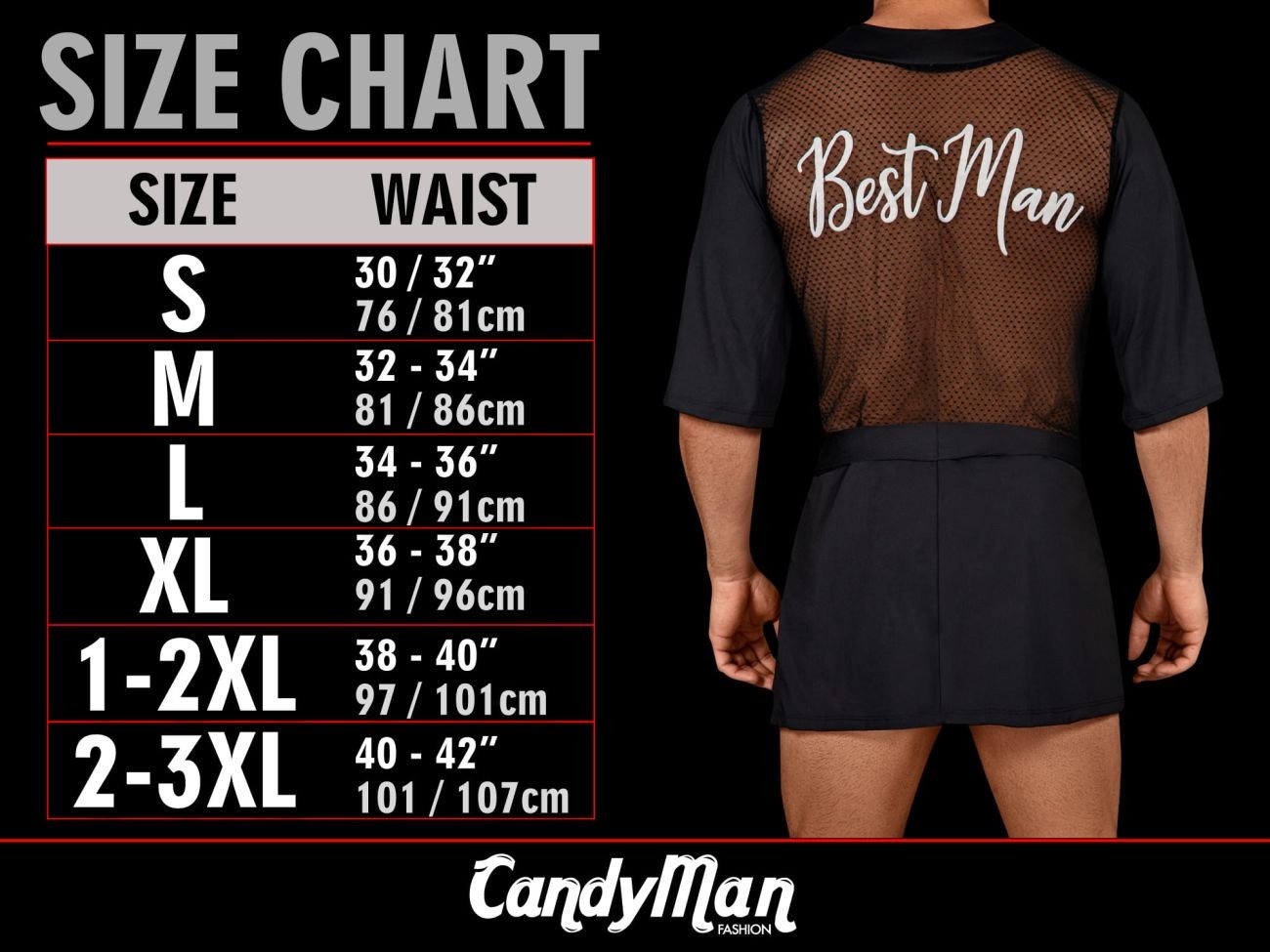 CandyMan Black Wrestling Bodysuit