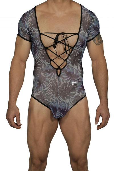 CandyMan Blue 99438 Floral Bodysuit