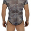 CandyMan Blue 99438 Floral Bodysuit