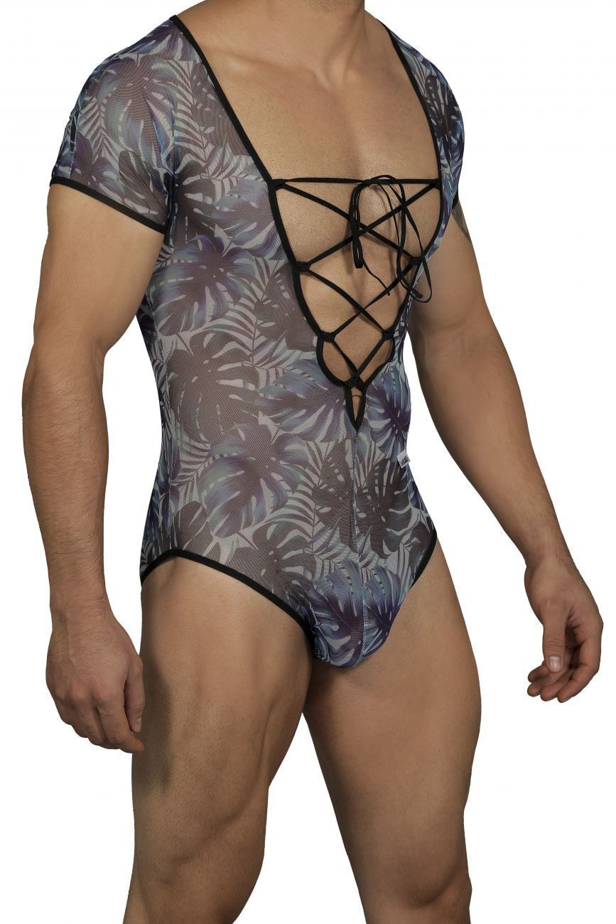 CandyMan Blue 99438 Floral Bodysuit