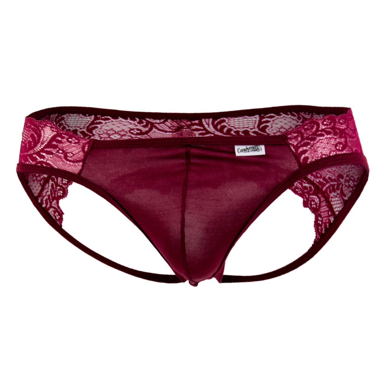 CandyMan Burgundy Lace Jockstrap
