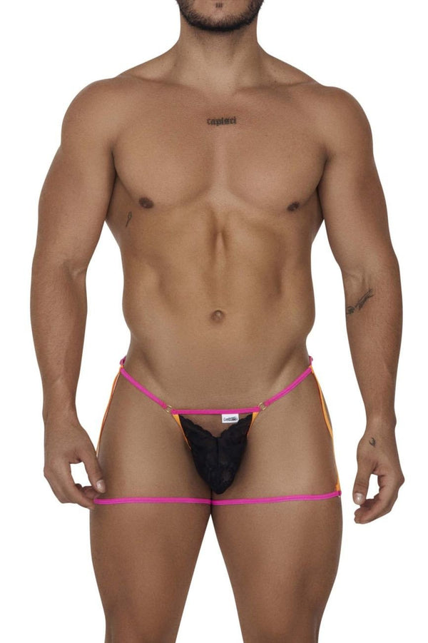 CandyMan Neon Black 99678 Garter Thong