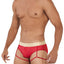 CandyMan Red 99722 Garter Mesh Brief