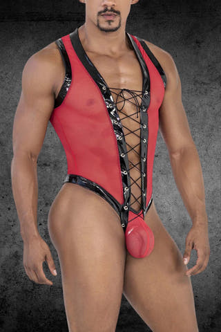 CandyMan Red Gladiator Bodysuit
