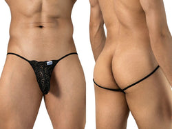 CandyMan 95000 Men's Underwear Seductive Lace Thongs Color Black thumbnail 1