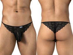 CandyMan 95002 Men's Underwear Seductive Lace Briefs Color Black thumbnail 1