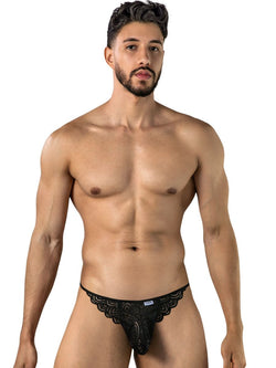 CandyMan 95002 Men's Underwear Seductive Lace Briefs Color Black thumbnail 2