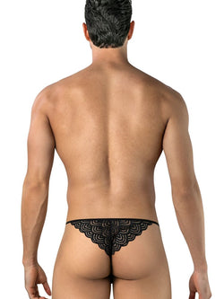 CandyMan 95002 Men's Underwear Seductive Lace Briefs Color Black thumbnail 3